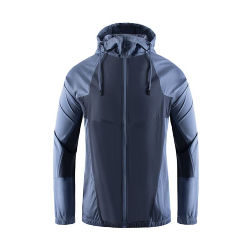Men's Hooded Colorblock Jacket Outdoor Fishing Suit